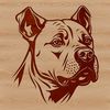 Vector Pitbull Head Design A high-quality digital illustration of a pitbull's head, suitable for various applications.