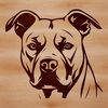 Free Vector Pitbull Clip Art A detailed illustration of a pitbull's head, suitable for vector art design projects.