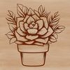 Succulent SVG Clip Art Illustrated succulent plant with thick fleshy leaves and stems, suitable for vector designs and clip art projects.