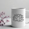 Stylized Lotus Flower SVG A stylized illustration of a lotus flower with multiple petals and a long stem.