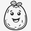 An illustrative representation of a potato, ideal for use in designs and templates requiring vector art.