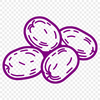 An editable graphic representation of a potato suitable for various digital applications.