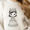 Medieval Girl Clip Art An illustration of a female royal figure in medieval attire.