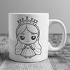 Female royalty character in a medieval-inspired outfit, ideal for vector art projects.