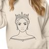 Feminine Royalty Icon A royal female figure in a traditional princess attire with a crown on her head.