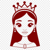 A young female princess character made from vector art.
