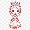 Royal Female Character in Vector Format A young female princess character designed in vector format for digital use.