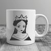 Female silhouette princess clip art vector design for graphic projects