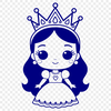 Young Girl in Regal Attire A young female princess in a traditional royal attire, depicted as a vector illustration.