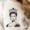 A stylized illustration of a royal female figure, suitable for vector graphics and digital design.