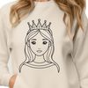 A young female princess character designed as a vector graphic for digital use.