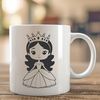 Cute Princess Graphic Design Element Young female character in royal attire, suitable for digital design projects.