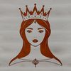 Female royalty character designed as a vector graphic for digital editing.
