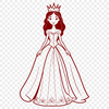 A young female royalty character illustration in vector format.