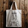 A regal female character designed as an SVG file, suitable for various digital applications.