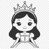 A young female character dressed as a princess with crown and dress, represented as a vector graphic.