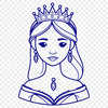 A royalty-themed vector illustration featuring a female princess.