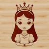 A royalty-inspired illustration of a young princess in elegant attire.