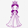 A young female character in a royal setting, designed as a vector graphic.