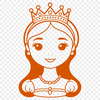 An SVG graphic depiction of a girl in regal attire.