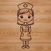 A professional female nurse standing in a medical setting.