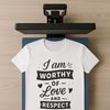 Empowering Quotes in Clean Vector Design A motivational quote about self-worth and confidence in a clean vector design.