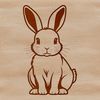 Free Vector Rabbit Icon for Design A cartoon rabbit sitting on its haunches, ideal for various design applications.