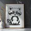 Free Vector Graphic for Crafters A stylized vector illustration of a raccoon, ideal for clip art and craft projects.