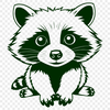 Stylized Raccoon Clip Art A stylized SVG image of a raccoon designed for clip art use.