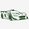 Digital Clip Art Car Icon A high-speed racing car designed as vector art for digital use.