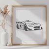 Racy Car Vector Graphic Illustration of a speeding sports car in motion.