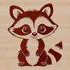 Digital Raccoon Graphic A digital representation of a raccoon designed using scalable graphics technology.