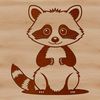 Raccoon Portrait A detailed illustration of a raccoon's face with distinct features.