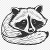 SVG Raccoon Graphic Design A high-quality SVG design featuring a raccoon in a simple and stylized representation.