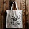 Creative Wildlife Graphic Template SVG illustration of a raccoon in a detailed design style.