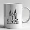 Vector Graphic Church Illustration A vector graphic representation of a traditional Baptist place of worship.