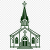 Stylized Church Steeple Design A stylized illustration of a traditional Catholic church building with a prominent steeple and arched windows.