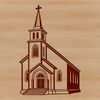 A simplified illustration of a traditional Baptist church building.