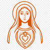 An iconographic representation of the Immaculate Heart symbol, a popular element in Christian art.