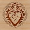 Illustration of the Sacred Heart in simple, bold lines suitable for various design projects.