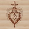 Sacred Heart Image in Vector Format Sacred Heart symbol in vector format, suitable for digital design and cutting projects.