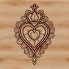 Sacred Heart Icon in Simple Lines A stylized illustration of the Sacred Heart icon in simple lines, suitable for digital design and crafting.