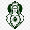 Simple Immaculate Heart Symbol SVG Design A religious symbol representing the Immaculate Heart in a simple vector design.