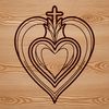 Beautiful Religious Clip Art SVG Design A detailed vector illustration of the Sacred Heart, suitable for use in digital design projects.