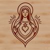 Free Immaculate Heart Illustration Download A detailed illustration of the Immaculate Heart in vector format, suitable for various design applications.