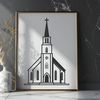 Traditional Vector Design A simple illustration of a Baptist church with a traditional design, suitable for vector art and digital cutting.