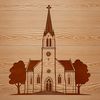 Image of a classic Protestant church building, suitable for vector design projects.