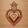 Sacred Heart Icon in Traditional Style Vector illustration of the Sacred Heart in a traditional religious design style.