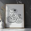 Colorful Snake Illustration for Vector Design A colorful illustration of a snake, suitable for vector design projects and cuttable art.