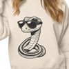 Stylish Reptile Vector Art A stylized illustration of a snake wearing sunglasses, suitable for vector art and design projects.